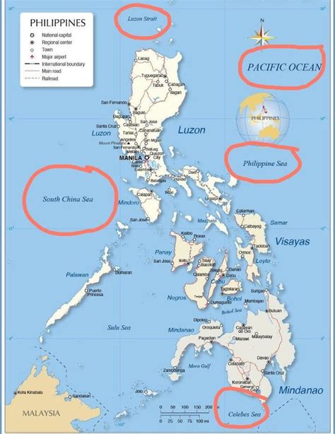 mga tubig at bansang nakapaligid sa pilipinas